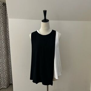 Black and White Sleeveless Top